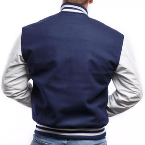 2025 personnalisé hommes à manches longues université veste lettre motif brodé Streetwear col montant bouffée impression hiver plaine teint - Product Image 6