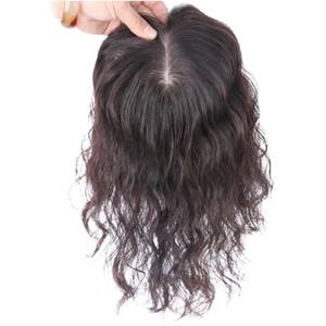 Apariencia Natural Calidad Premium Natural Marrón 100% Cabello humano Mujeres Topper Extensión del cabello Virgen Ondulado Extensiones de cabello indio - Product Image 1