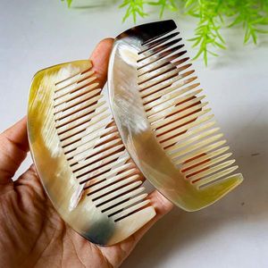 Peigne en corne fait main naturel solide personnalisé avec dents fines et larges Peigne en corne de buffle fait main pour la coiffure - Product Image 4