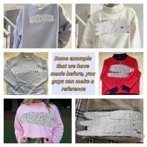 Sudadera de cuello alto con parte delantera larga de Terry francés con gráfico personalizado para mujer - Product Image 3