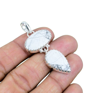 Tendencia 925 plata esterlina rodio plateado howlita piedra preciosa colgante joyería hecha a mano estilo bohemio mujeres regalo - Product Image 1