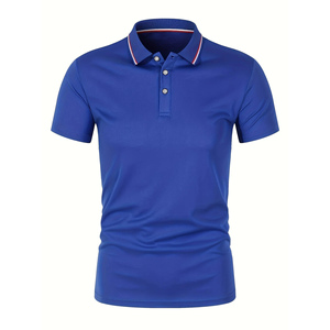 Usine directe confortable hommes décontracté quotidien porter à manches courtes pour Polo été T-Shirt fabriqué à partir de toile avec motif solide - Product Image 4