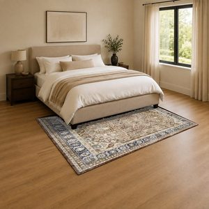 พรมเชนิลล์ลายดอกไม้แบบดั้งเดิมสีทองแดง รุ่น LXDP-0177 จาก RUGS DEPOT สำหรับขายส่ง ซักเครื่องได้ ไม่ลื่น - Product Image 3