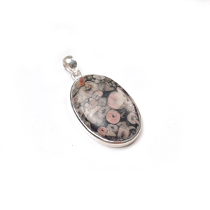 Precio a granel personalizable ovalado cabujón meteorito piedra preciosa colgante 925 plata esterlina colgante joyería - Product Image 2