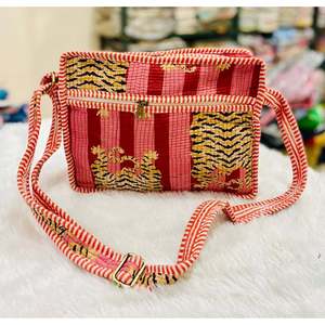 Bohemian Style Lotus Sling with <b>Single</b> Strap Zip Closure and Floral Decoration - Product Image 5