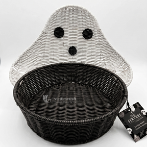 Cesto de Almacenamiento de Cocina Tejido Ecológico para Halloween, con Tapa y Diseño de Murciélago, de Fibra Natural, para Decoración Festiva y Recolección de Dulces - Product Image 6