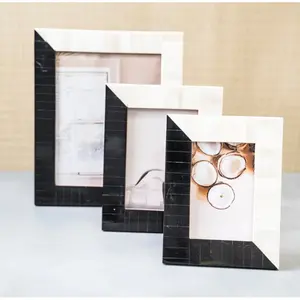 Marco DE FOTOS Cuadro de madera Marco de madera de mango Decoración contemporánea Incrustaciones de hueso Foto Boda Marco hecho a mano - Product Image 2