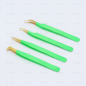 4 pinces à cils incurvées de précision antistatiques pince à cils droite nouvelle arrivée volume pince à cils ensemble - Product Image 1