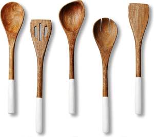 Ensemble d'ustensiles de cuisine en bois pour la cuisine SERVEUR À SALADE EN BOIS LOT DE 2 KETCHENWAR UNIQUE FAIT À LA MAIN - Product Image 1