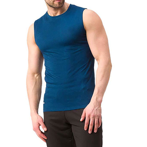 เสื้อยืดแขนกุดผู้ชายคุณภาพสูงสำหรับใส่ไปยิมฟิตเนสที่เพรียวบางและน้ำหนักเบาระบายอากาศได้สไตล์กล้ามเนื้อผ้าฝ้าย100% - Product Image 5