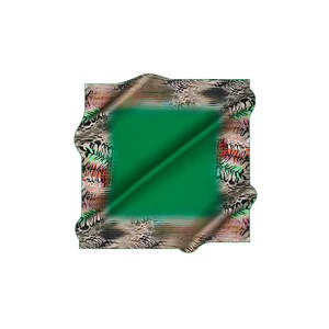 Green Cotton Floral Pattern <b>Square</b> <b>Scarf</b> - Product Image 1