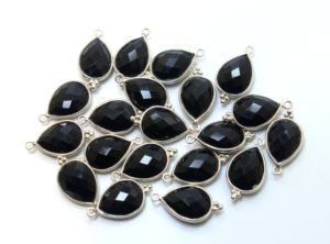 925สเตอร์ลิงเงินธรรมชาติสีดำนิลลูกแพร์รูปร่างลูกแพร์แบบเหลี่ยมเพชรพลอยตุ้มห้อยสำหรับงานปาร์ตี้งานแต่งงานของขวัญที่สมบูรณ์แบบ - Product Image 4