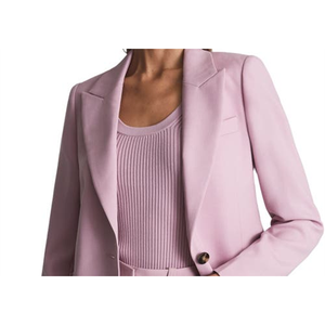 Blazer in Lana Rosa Reiss Aura con Risvolto a Punta e Decorazione Ricamata, Doppiopetto, Tinta Unita, Taglia 10 - Product Image 2