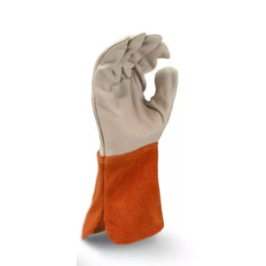 ถุงมือทำงานเชื่อมหนังแท้ป้องกันความร้อนถุงมือทำงานเชื่อมหนังวัวแยกหนังวัวสำหรับช่างเชื่อม - Product Image 5