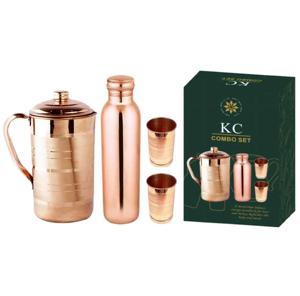 Jarra de metal de cobre de estilo clásico, ecológica con mango fuerte y superficie brillante para cocina, comedor o exhibiciones de mesa festivas - Product Image 3