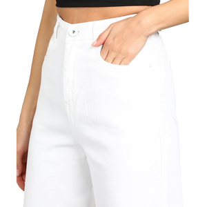 กางเกงยีนส์ขาบานสำหรับผู้หญิงดีไซน์ตามสั่งกางเกงยีนส์แฟชั่นมีซิป - Product Image 3