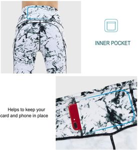 Pantalones de yoga elásticos de cintura alta para gimnasio para mujer, mallas deportivas ajustadas de compresión de Color sólido con bolsillos, mallas de cintura media - Product Image 6