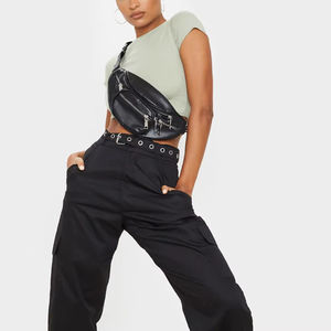 Camiseta sin mangas acanalada de algodón con logotipo personalizado al por mayor para mujer, Top corto de punto con cuello redondo para ropa de discoteca - Product Image 5