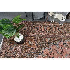 Alfombra de lana turca Vintage 9,5X12,4 pies Rosa Marrón Patchwork Diseño Técnica de tejido plano para decoraciones de sala de estar Látex - Product Image 3