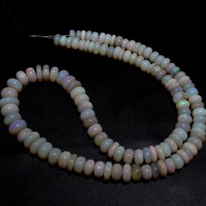 Perles en forme de rondelle lisse d'opale australienne naturelle perles d'opale de feu multiples perles de pierres précieuses d'opale australienne 6X9MM 15''Inch - Product Image 4