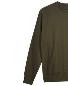 Olive <b>Green</b> <b>Fleece</b> Sweatshirt for <b>Men</b> Crewneck Pullover Long Sleeve Casual Soft Cotton Winter Warm OEM Custom Design - Product Image 4