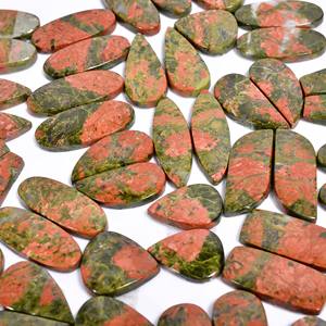 100% naturel Unakite jaspe paire fournisseur de pierres précieuses en vrac inde prix de gros Top qualité Cabochon pierres précieuses fabrication de bijoux - Product Image 4