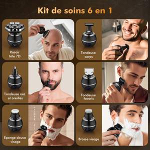 Afeitadora Eléctrica Rotativa para Hombre, Recortadora de Barba Húmeda/Seca con Pantalla, Carga USB, Resistente al Agua IPX7 - Product Image 2