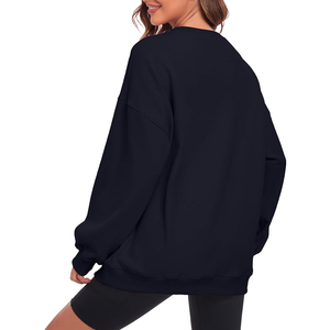 Sweat-shirt pour femme confortable et doux, léger, entièrement personnalisable, sweat-shirt à col rond pour femme en couleur unie - Product Image 2