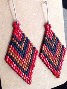 Embroidered Statement Dangle <b>Earrings</b> Embroidered Minimalist <b>Earrings</b> - Product Image 4