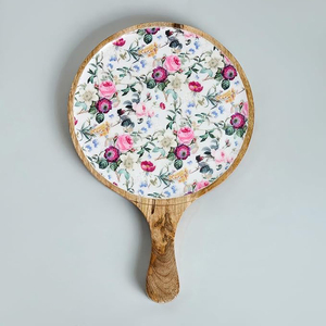 Piles à pizza écologiques en bois de bambou Pied à pizza Trépied pour restaurant Caffe Émail Imprimé Design - Product Image 2