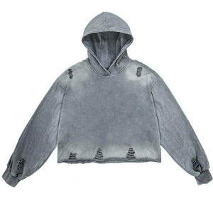 Sweat-shirt en coton lourd délavé par le soleil de haute qualité, à personnaliser, surdimensionné, délavé à l'acide, pour homme - Product Image 1