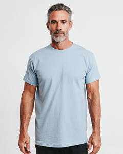 Camiseta de Algodón 100% de Peso Pesado, Tejido de 180 g/m², Textura Suave, Cuello Redondo, Manga Corta, Diseño Tubular, Estilo Casual - Product Image 1