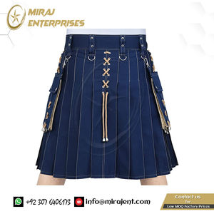 Kilt utilitaire-Kilt utilitaire de mariage écossais moderne bicolore en coton pour homme-Fournisseur en gros de sports - Product Image 2