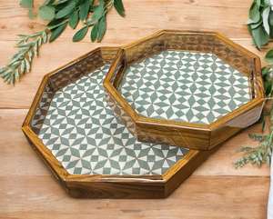 Direct Factory Supply Handcrafted Bone Inlay Serving Tray for Tea Coffee Snacks and Table Serving Available for Factory Price - Product Image 5