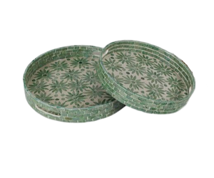 Plateau de service à incrustation de nacre au Design Unique avec forme florale plateau décoratif de haute qualité pour le stockage des fruits au Vietnam - Product Image 5