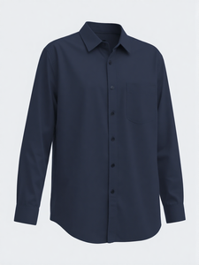 เสื้อเชิ้ตลำลองสีทึบธรรมดาดีไซน์พิเศษสำหรับผู้ชายมีคอปกตั้งเสื้อออกแบบได้ตามต้องการจากบังคลาเทศ - Product Image 2