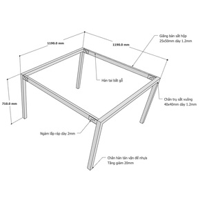 ขาโต๊ะประกอบเอง UConcept HCUC011 รุ่นมินิมอล ขนาด 120x120 ซม. ทำจากเหล็ก สำหรับโต๊ะอาหาร ห้องครัว โรงพยาบาล โรงแรม ชุด 2 ชิ้น - Product Image 3