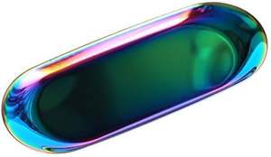 Bandeja de presentación de comida chapada en metal de arcoíris alto, estilo de diseño moderno para eventos de lujo para Bodas de Ramadán Diwali - Product Image 3