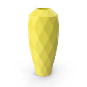 Jarrón Decorativo de Metal y Aluminio con Acabado Amarillo Diamante, Moderno, Lujoso y Atractivo para Hogar, Hotel, Restaurante y Bodas - Product Image 1