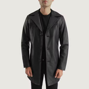 Vêtement d'hiver de style extérieur, manteau en cuir pour homme, style tendance, vêtement d'hiver pour homme, manteau en cuir - Product Image 3