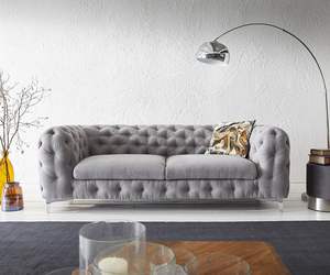 Corleone Customizable 3-Seater Grey <b>Sofa</b> 225 X 97 cm for Living Room with OEM Option - Product Image 3