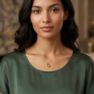 Pendentif Citrine 5 MM avec bélière en argent sterling 925 plaqué or, forme ronde, pour la fabrication de bijoux - Product Image 6