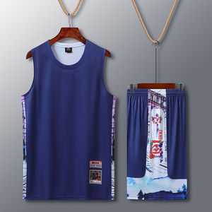 Vente en gros d'uniformes de basket-ball d'été grande taille adulte personnalisé Bsci Original imprimé respirant séchage rapide antibactérien - Product Image 3