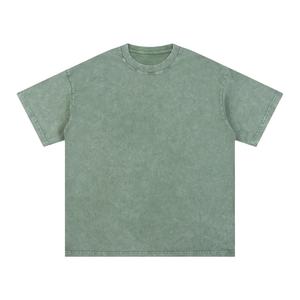 เสื้อยืดคอกลมแขนสั้นทรงยูนิเซ็กส์สไตล์เรโทรแนวสตรีท ผ้าคอตตอน 100% น้ำหนัก 230 กรัม คุณภาพสูง ซักย้อมแบบแอซิดวอช ไซส์พลัสสำหรับผู้ชาย - Product Image 1