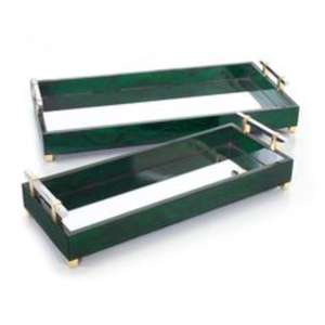 Plateau de service classique en résine avec grand appel vintage fini brillant sophistiqué léger fort pour un service luxueux à la maison - Product Image 6