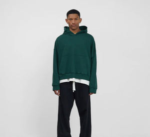 Coton polaire pull sweat chaud manches longues sweats à capuche unisexe saison d'hiver motif solide poids lourd surdimensionné hommes à capuche - Product Image 2