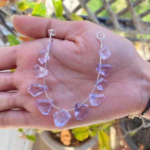 Perles de pierres précieuses en améthyste 10-15 MM perles en forme de tranche d'améthyste brin de 8 pouces perles de fabrication de bijoux - Product Image 1