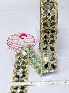 Espejo personalizado bordado tela de encaje nupcial étnico y uso de moda espejo hecho a mano bordado encaje ajuste para ropa y hogar - Product Image 2