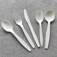 Ensemble de couverts en PLA 3-en-1 moderne et écologique biodégradable compostable couteau fourchette cuillère pour fêtes et restaurants