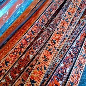 Top Selling Rodeo International Western Aztec Beaded <b>Belt</b> Custom Cow Leather Floral Hand Tooling High <b>Cowboy</b> Alloy Buckle Custom - Product Image 4